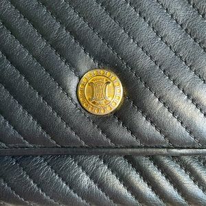 Vintage Celine Macadam Quilted Chevron Crossbody Bag